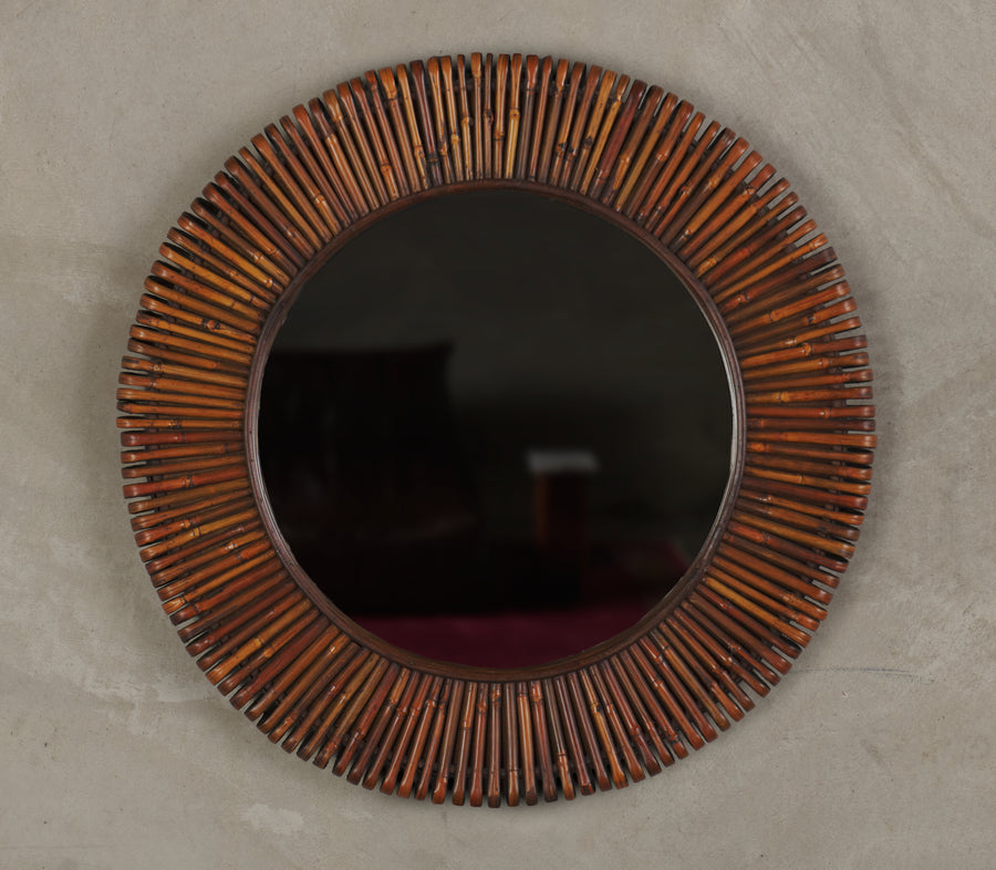 WICKER MIRROR, C 1970