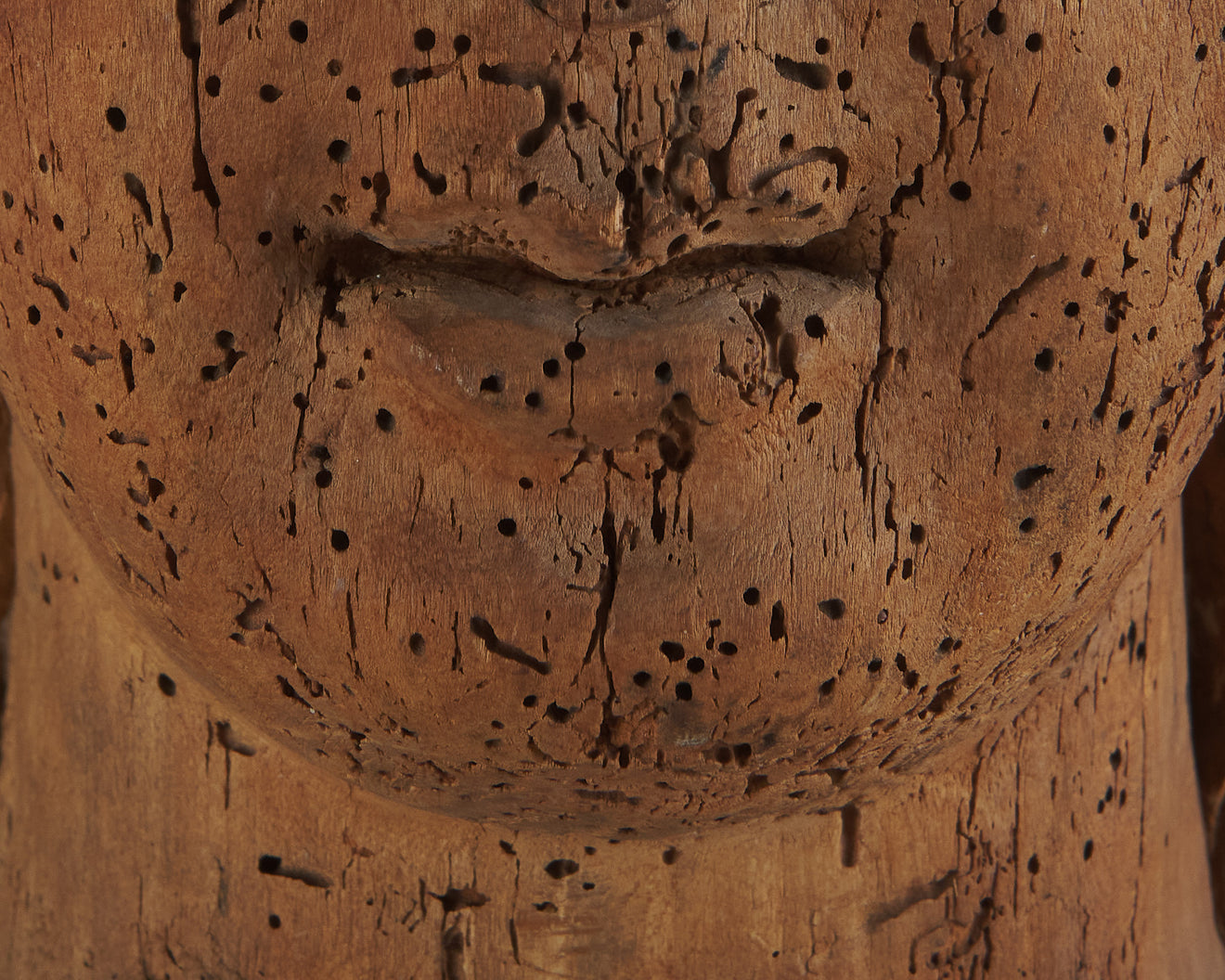 ITALIAN WOODEN NOSELESS LADY, 18th C