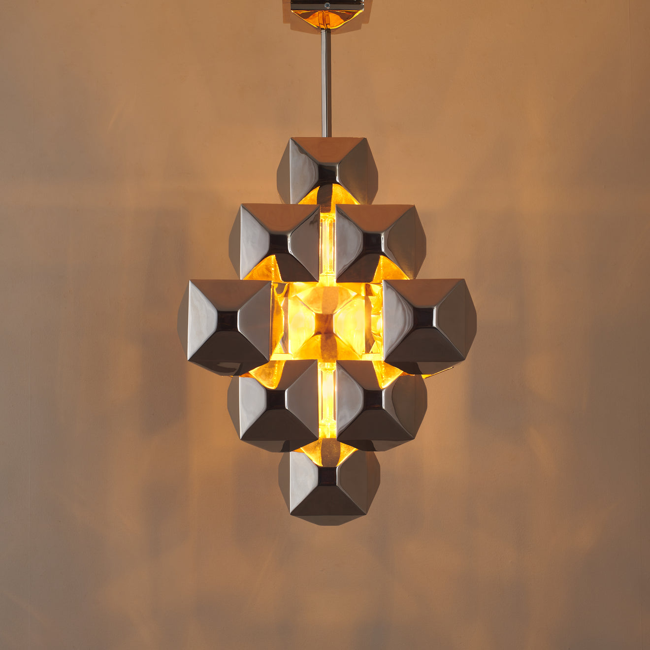 3-Squared Chandelier, Nickel