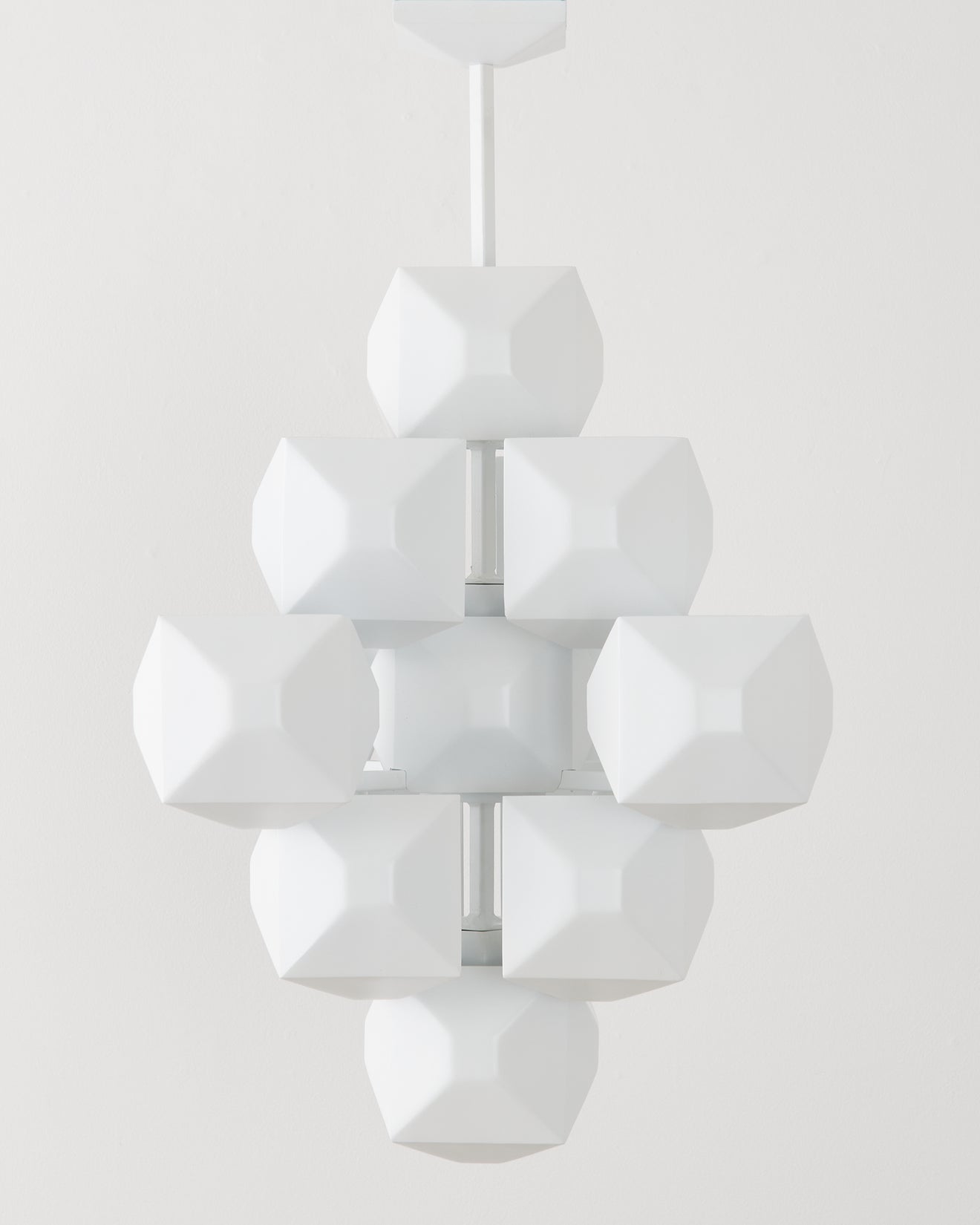 3-SQUARED CHANDELIER, WHITE