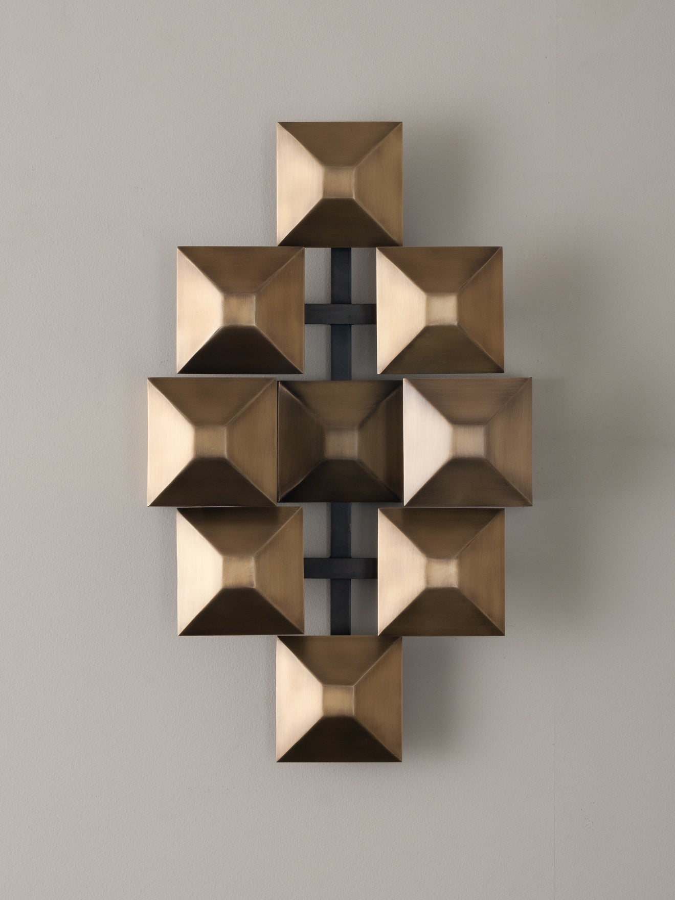 3-Squared Sconce, Brass