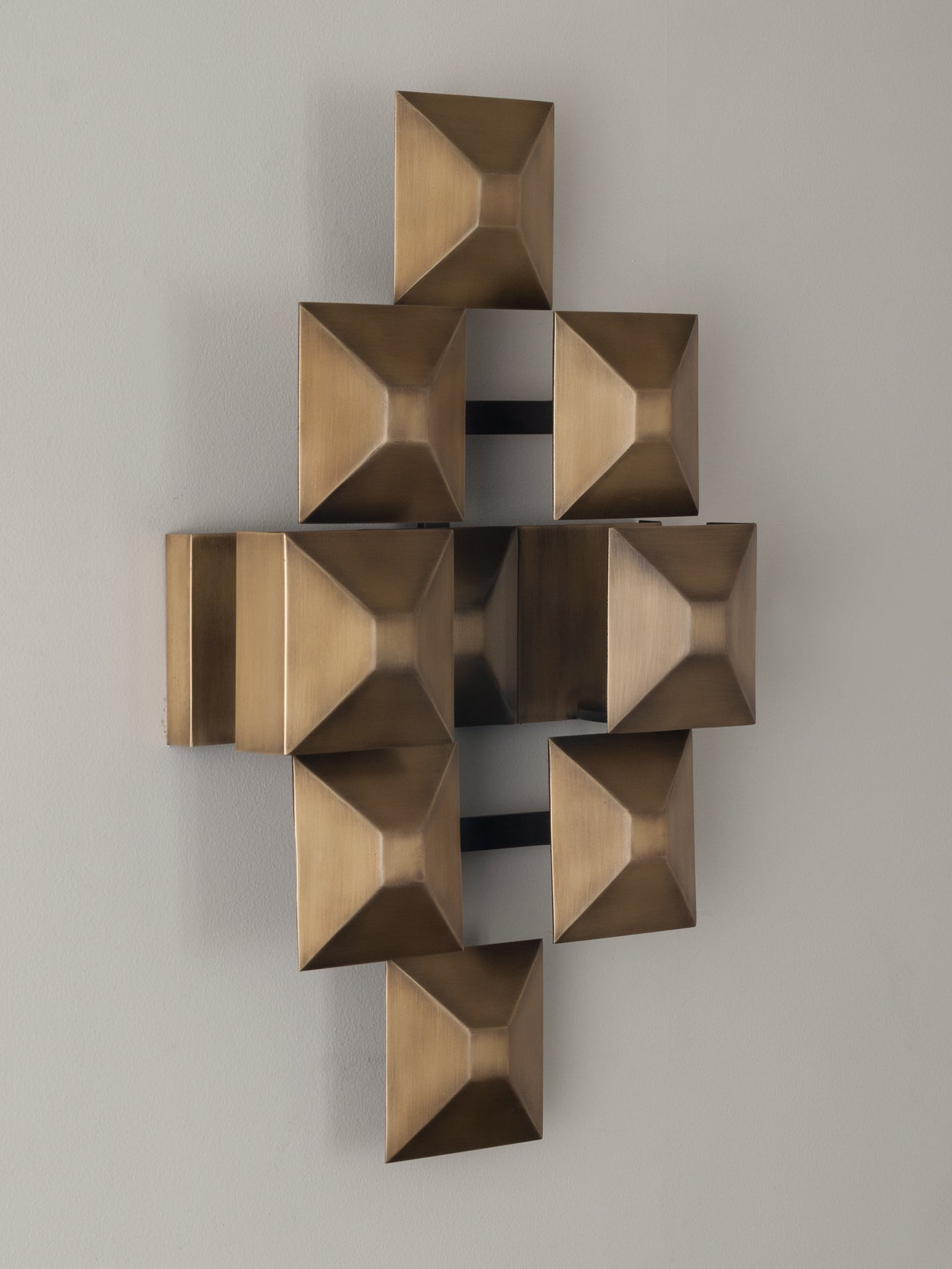 3-Squared Sconce, Brass