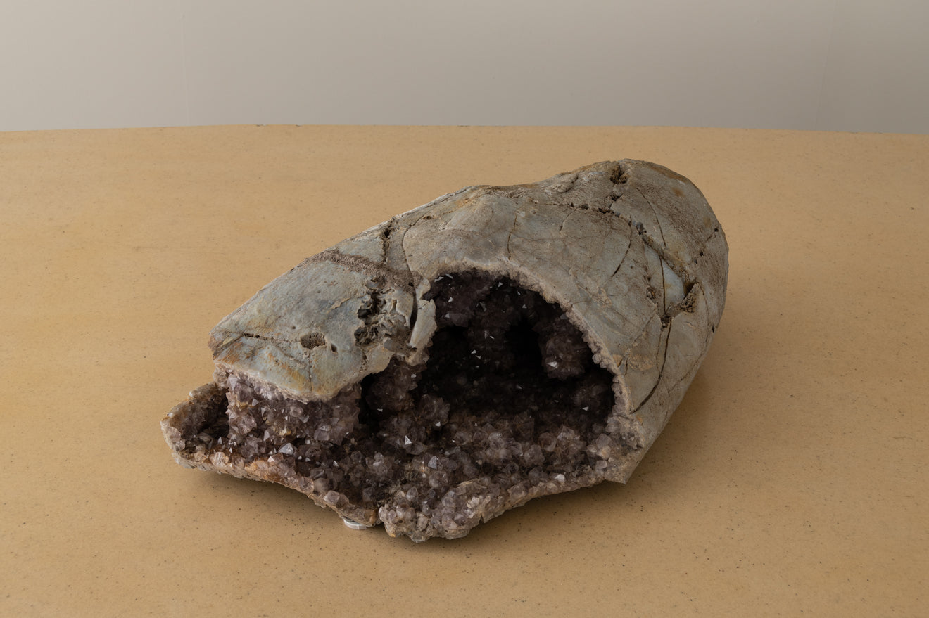 AMETHYST GEODE WITH SMALL CALCITE INCLUSIONS