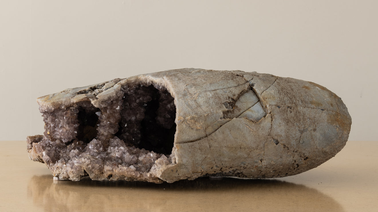 AMETHYST GEODE WITH SMALL CALCITE INCLUSIONS