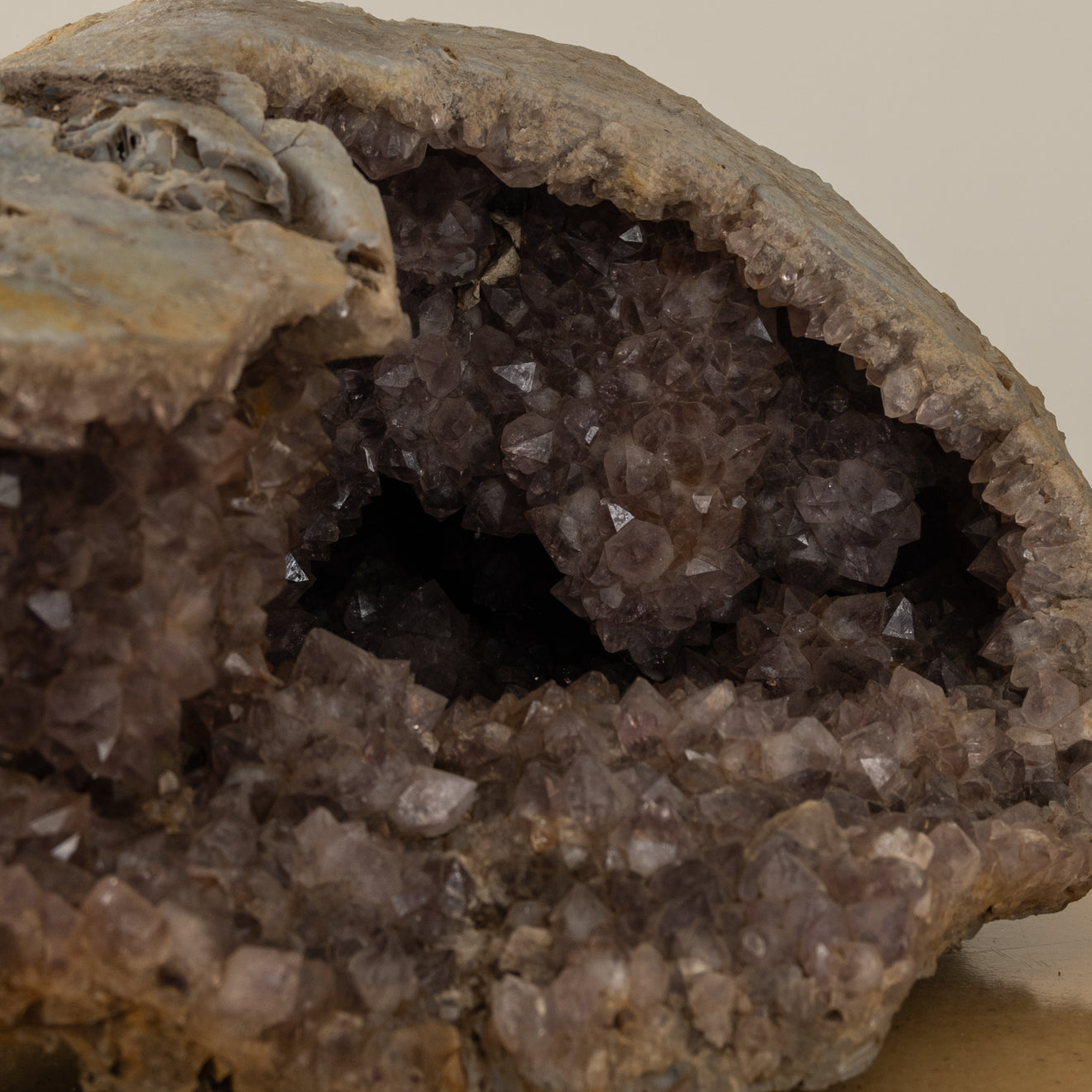 AMETHYST GEODE WITH SMALL CALCITE INCLUSIONS