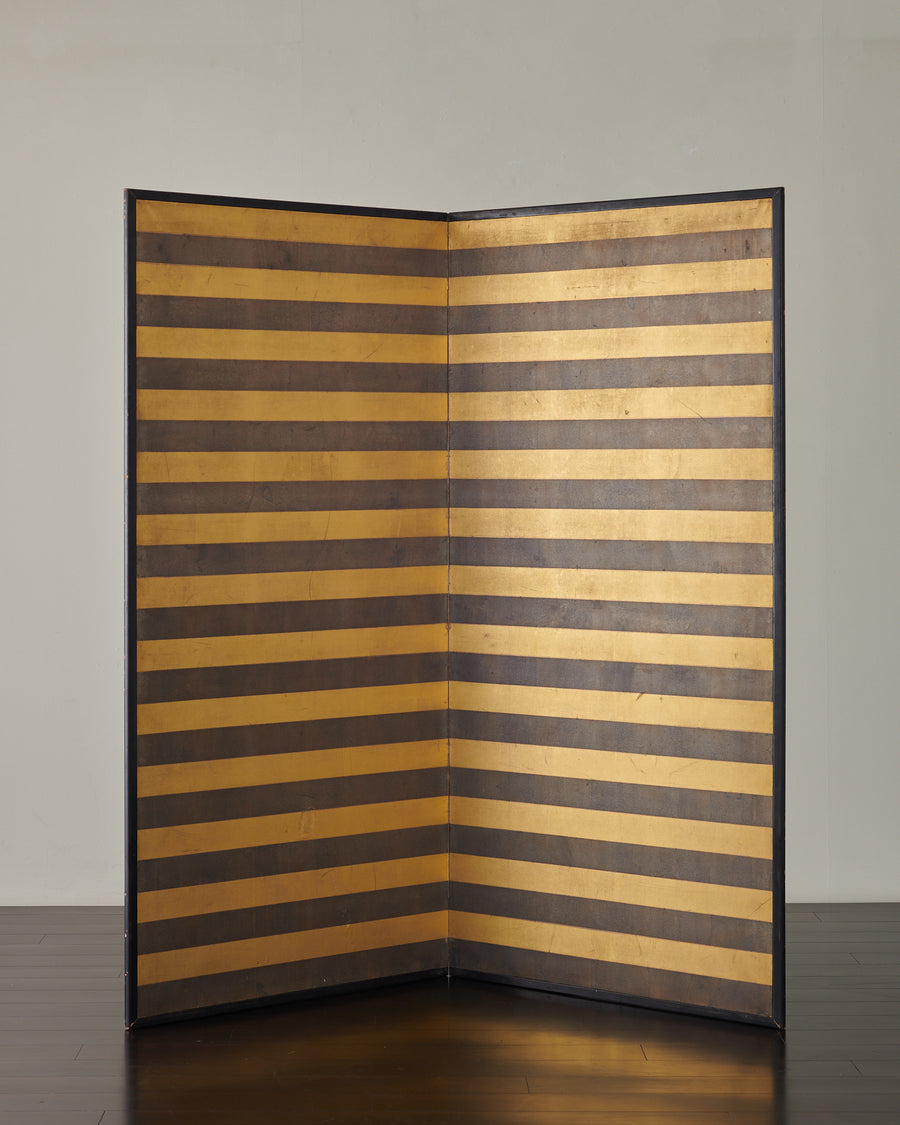 AN UNUSUAL JAPANESE 2-PANEL FOLDING SCREEN