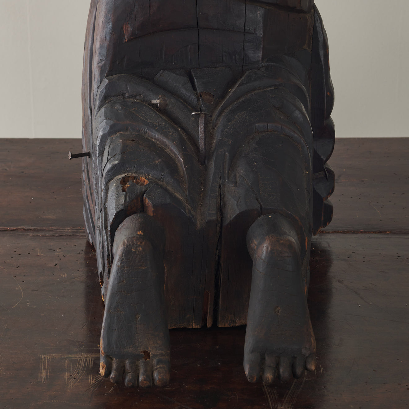 CARVED WOOD ST FRANCIS RECEIVING THE STIGMATA