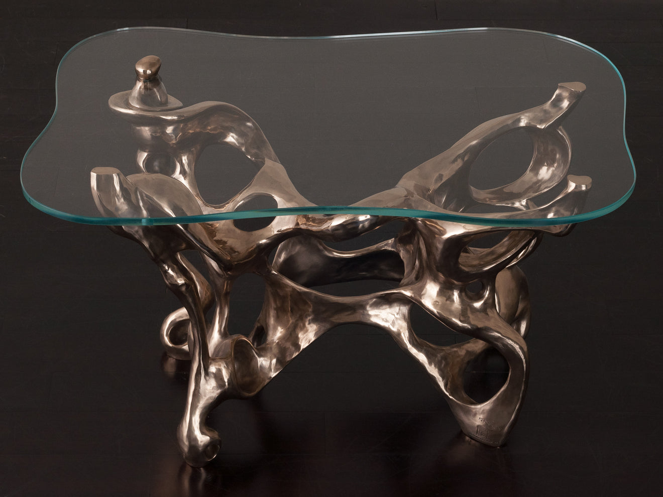 BCW DELIQUESCENT SIDE TABLE, polished
