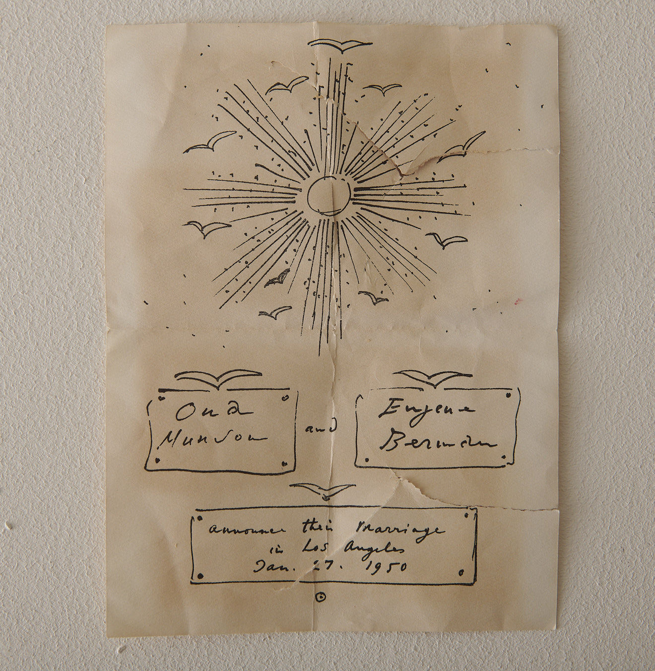 EUGÈNE BERMAN (1899 - 1972) INK DRAWING, SIGNED 1948 WITH INSCRIPTION