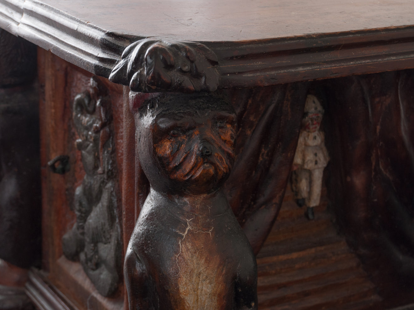 WHIMSICAL FOLK ART FIGURED CABINET