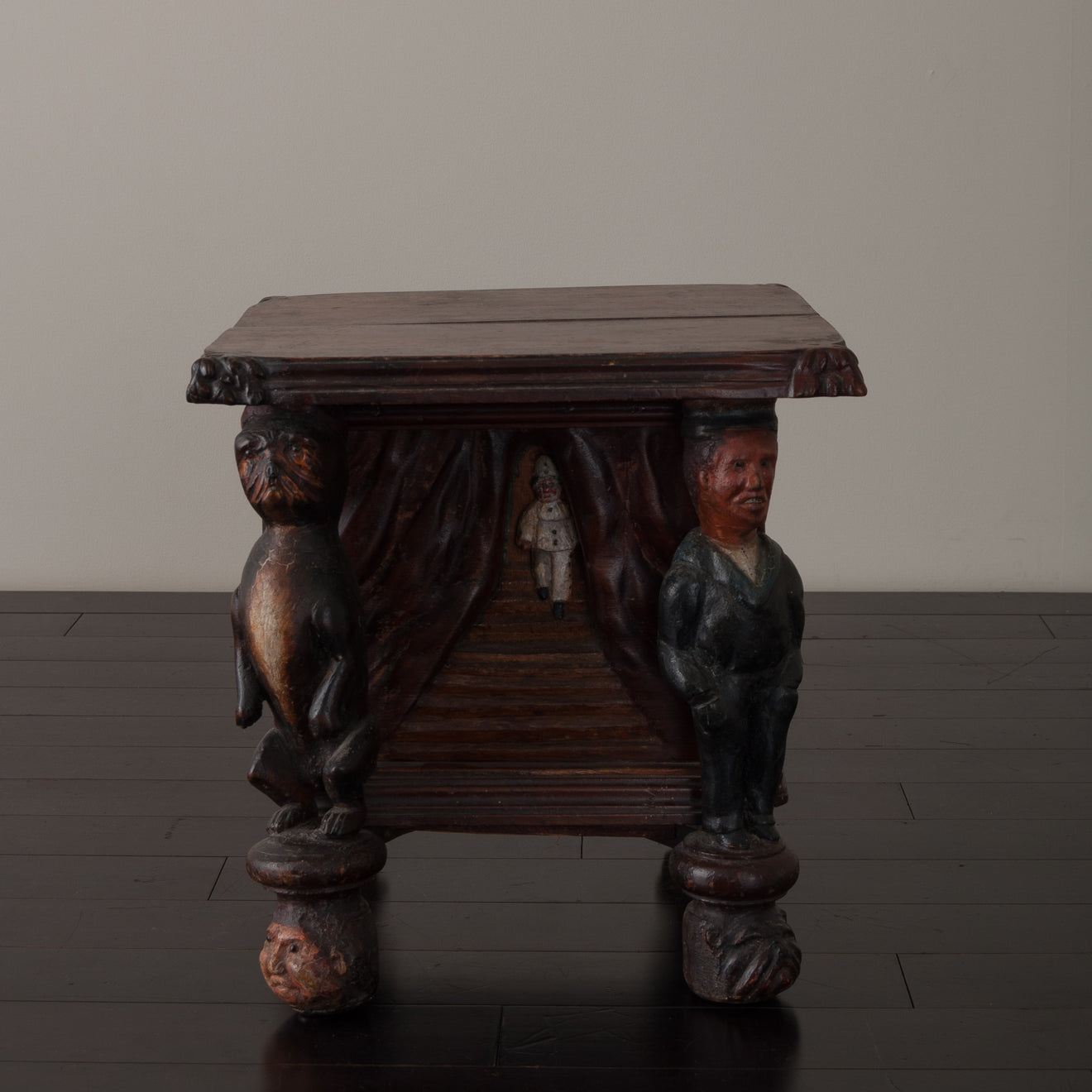 WHIMSICAL FOLK ART FIGURED CABINET