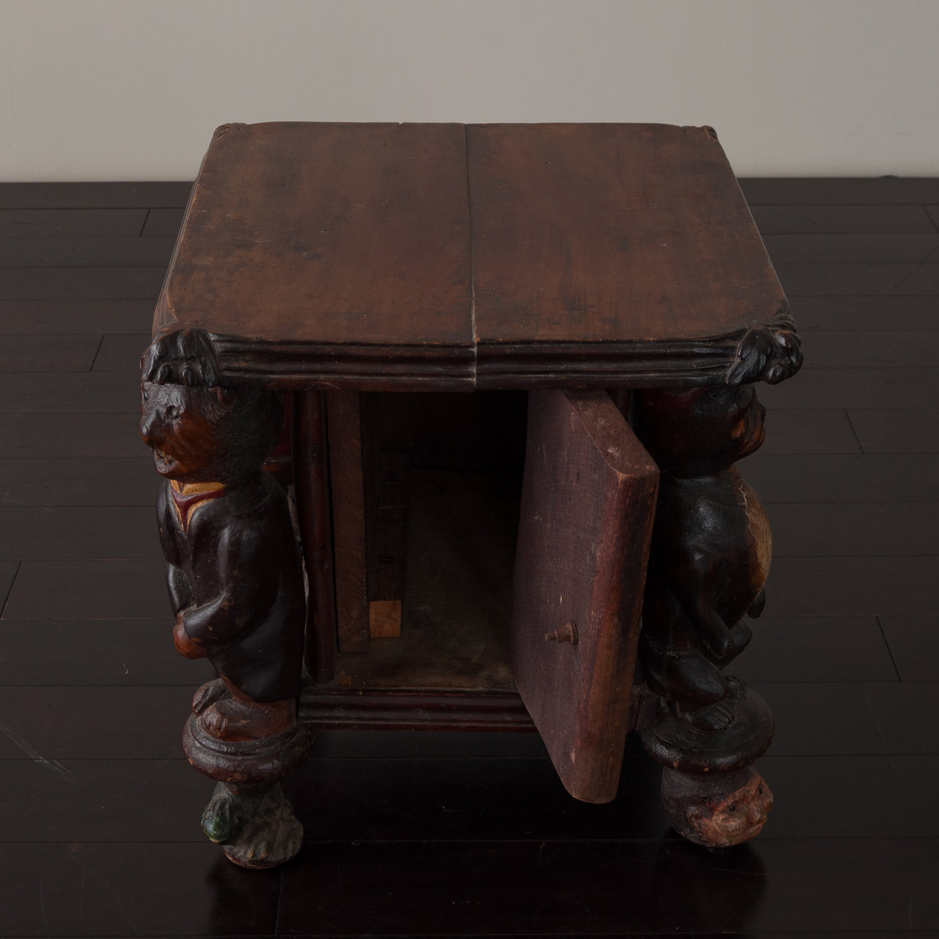 WHIMSICAL FOLK ART FIGURED CABINET