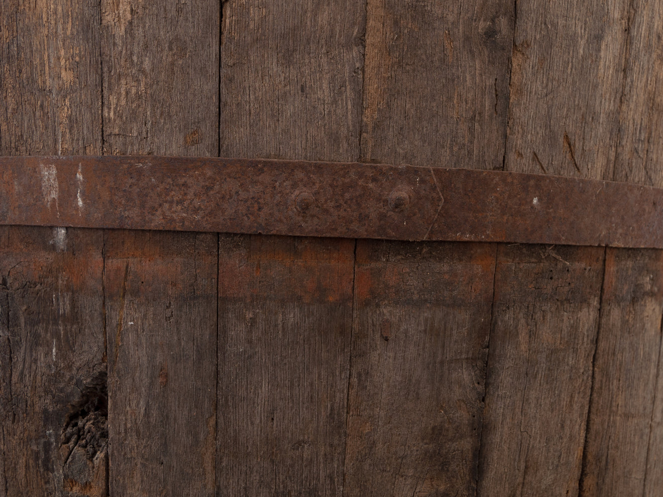 OAK BARREL PLANTER, LARGE