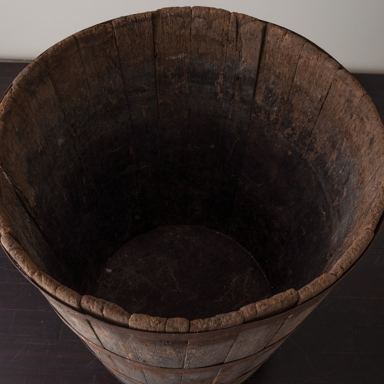 OAK BARREL PLANTER, LARGE