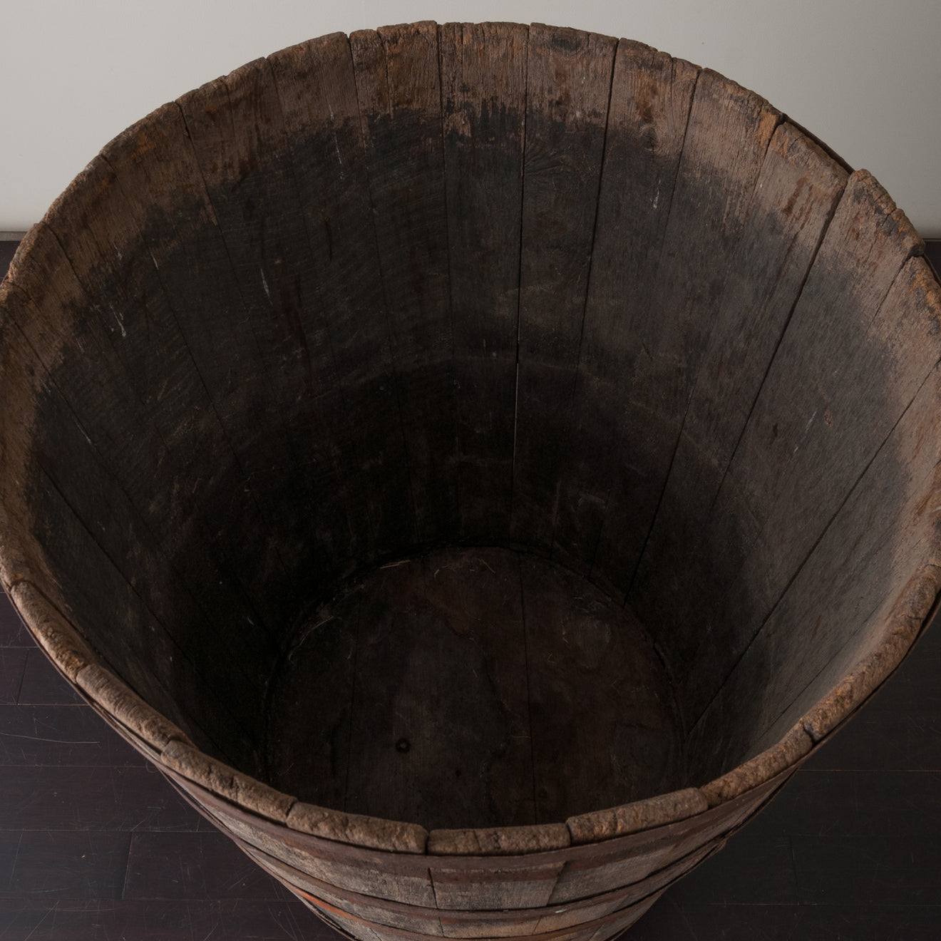 OAK BARREL PLANTER, MEDIUM