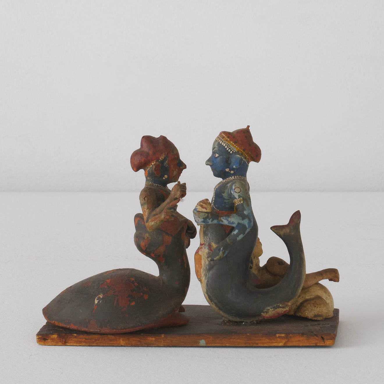 GROUP OF CARVED WOOD DEITY FIGURES