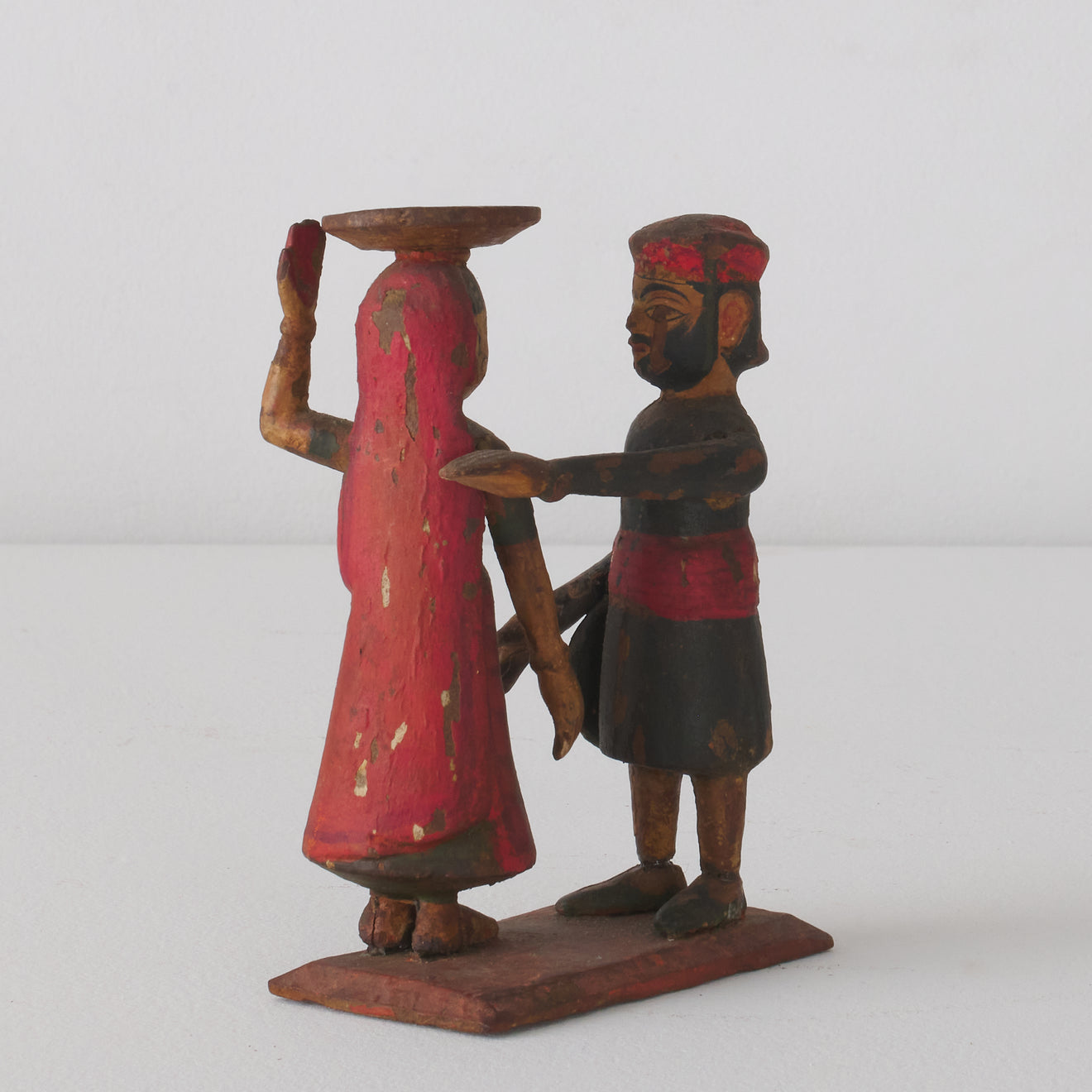 GROUP OF CARVED WOOD DEITY FIGURES