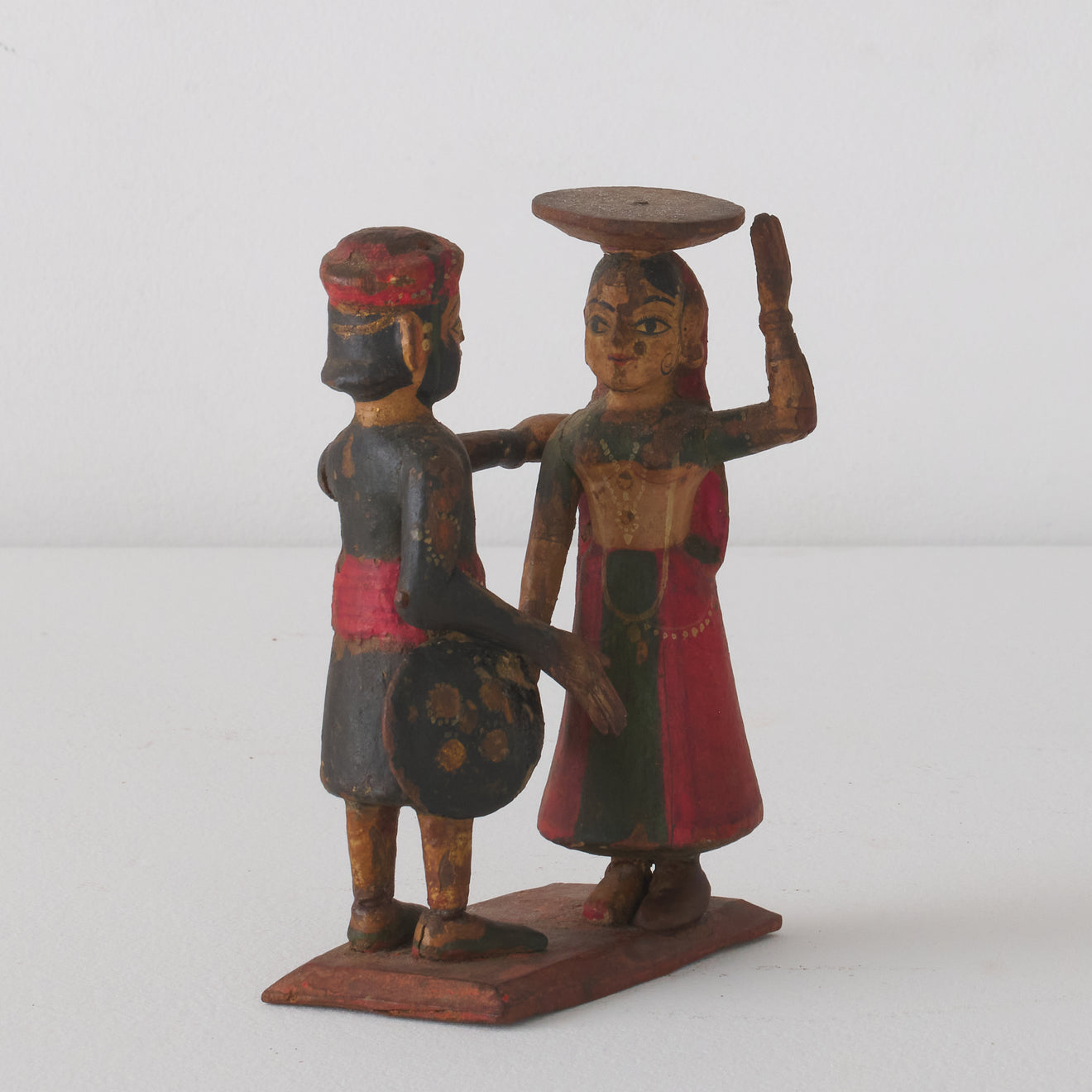 GROUP OF CARVED WOOD DEITY FIGURES