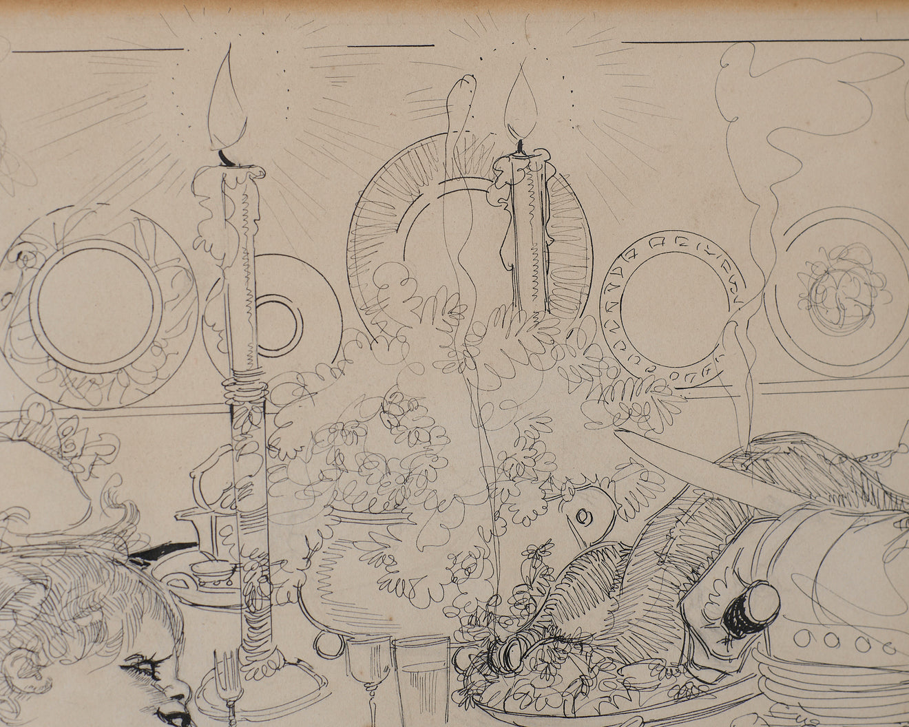 NELL BRINKLEY (1886-1944) PEN AND INK DRAWING, signed