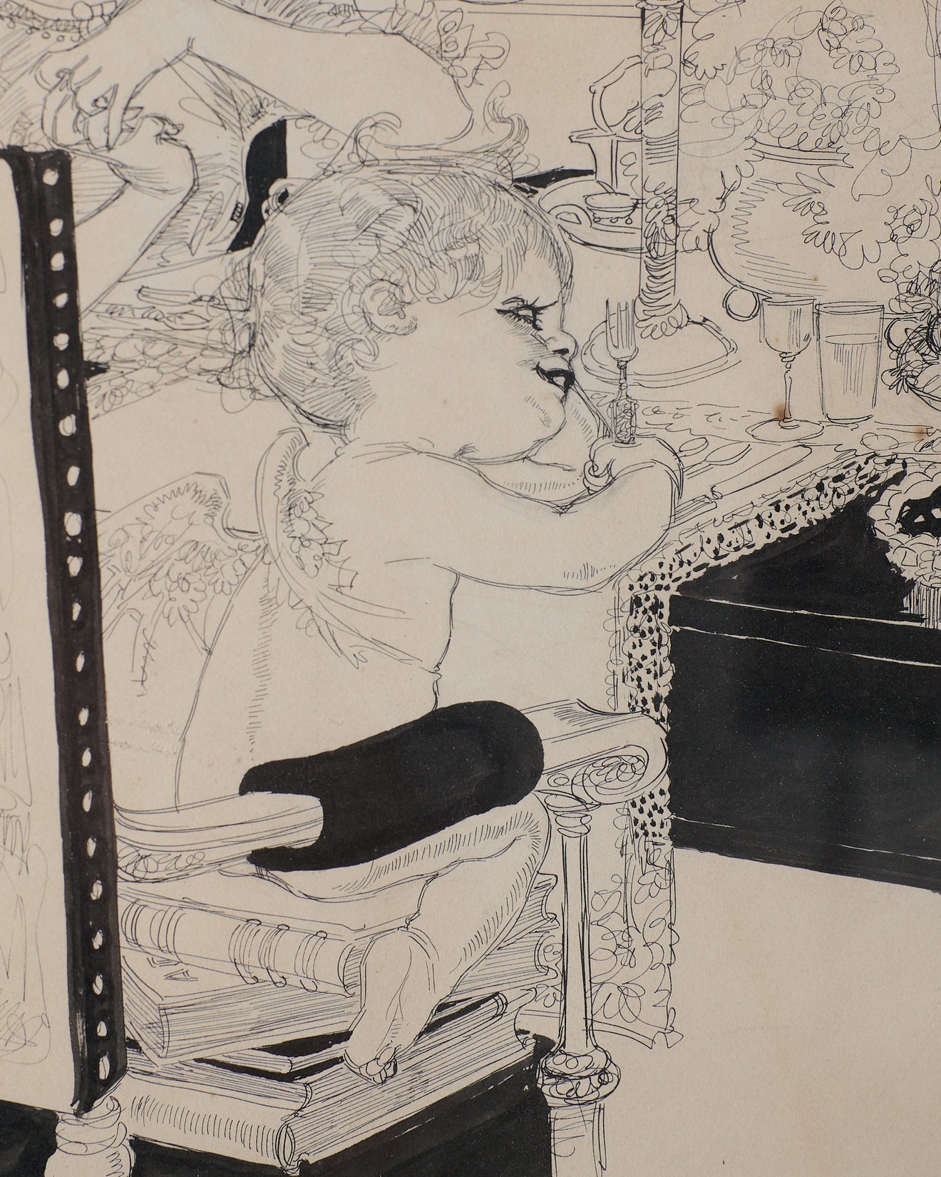 NELL BRINKLEY (1886-1944) PEN AND INK DRAWING, signed