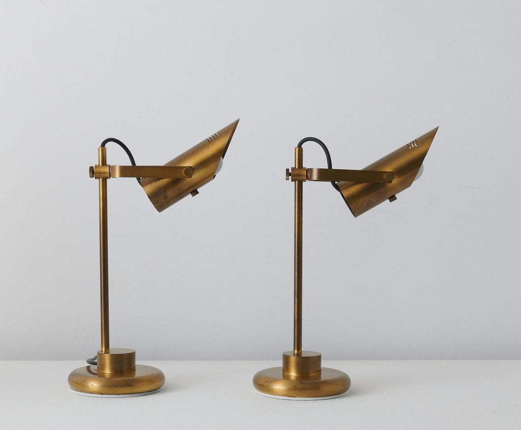 PAIR OF ITALIAN BRASS ADJUSTABLE TABLE LAMPS – Blackman Cruz