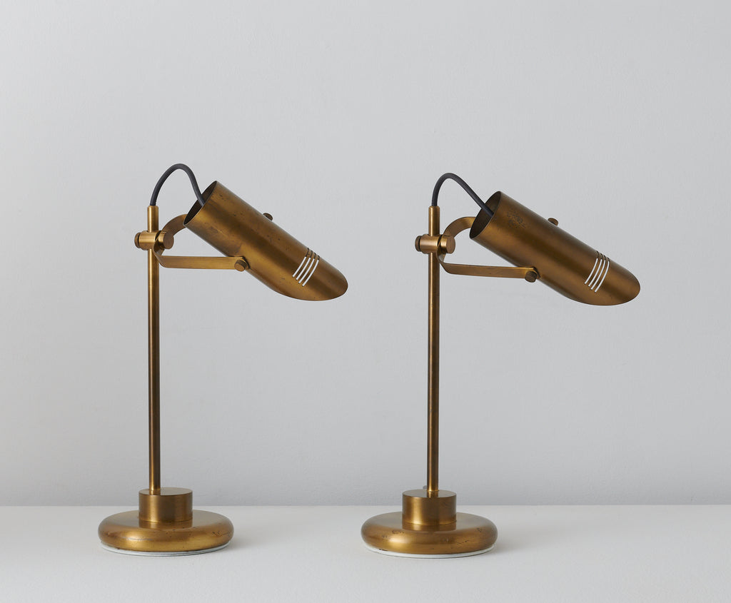 PAIR OF ITALIAN BRASS ADJUSTABLE TABLE LAMPS – Blackman Cruz