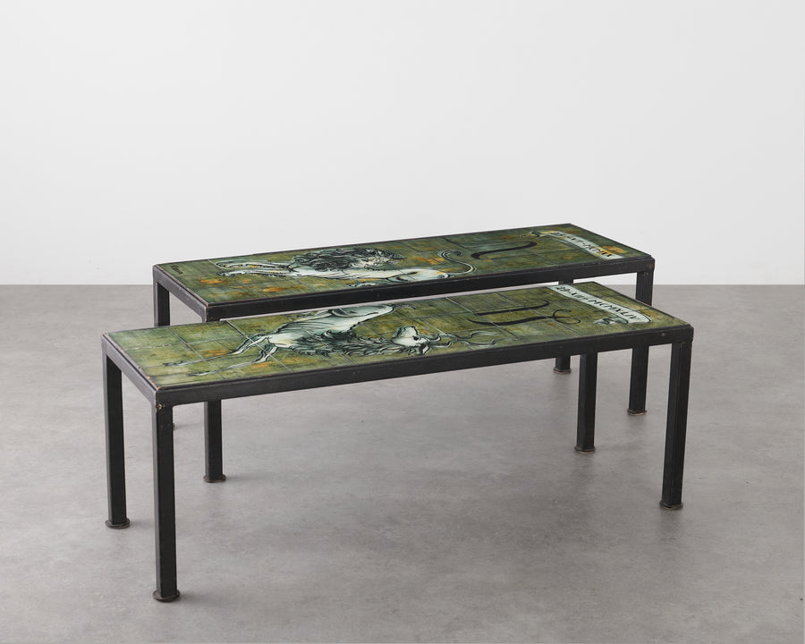 PAIR OF KARIN VAN LEYDEN (1906-1977) EGLOMISE END TABLES