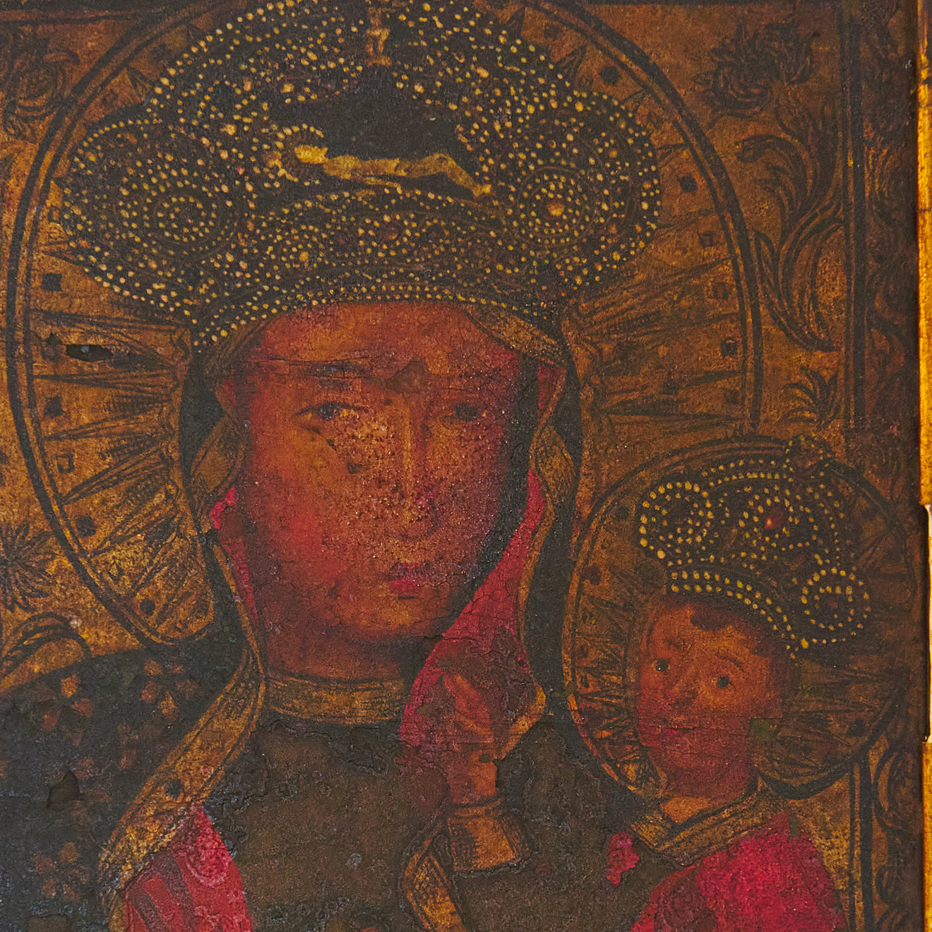 SPANISH COLONIAL BLACK MADONNA DOUBLE SIDED RETABLO