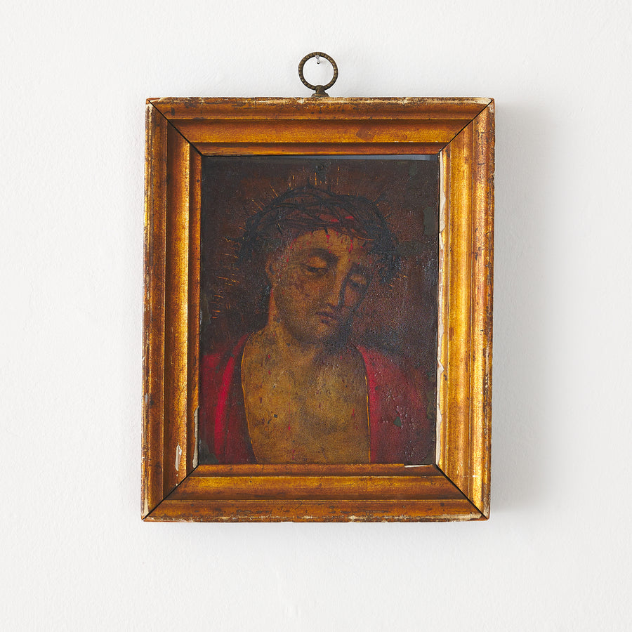 SPANISH COLONIAL BLACK MADONNA DOUBLE SIDED RETABLO