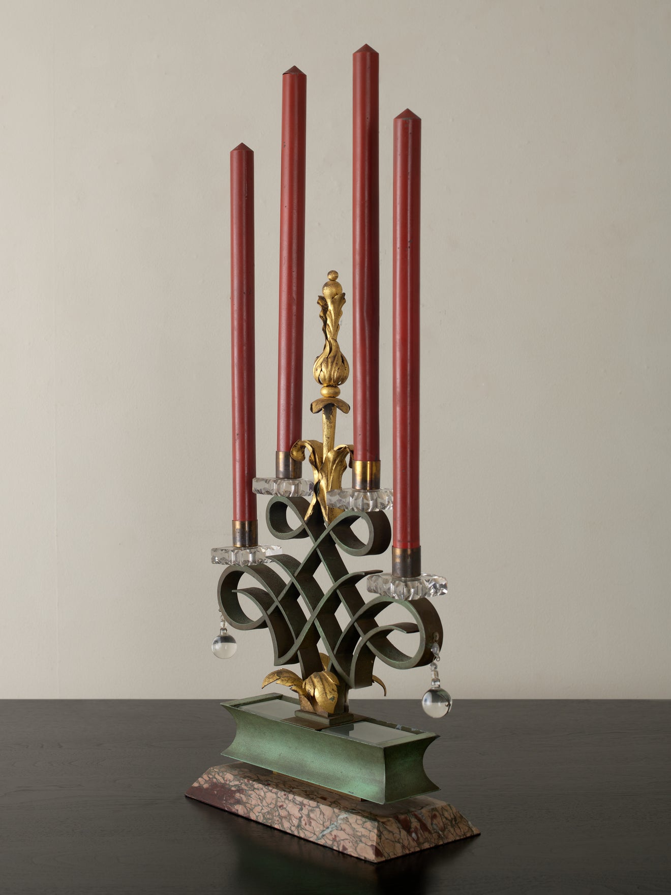 TABLE LAMP IN THE STYLE OF GILBERT POILLERAT