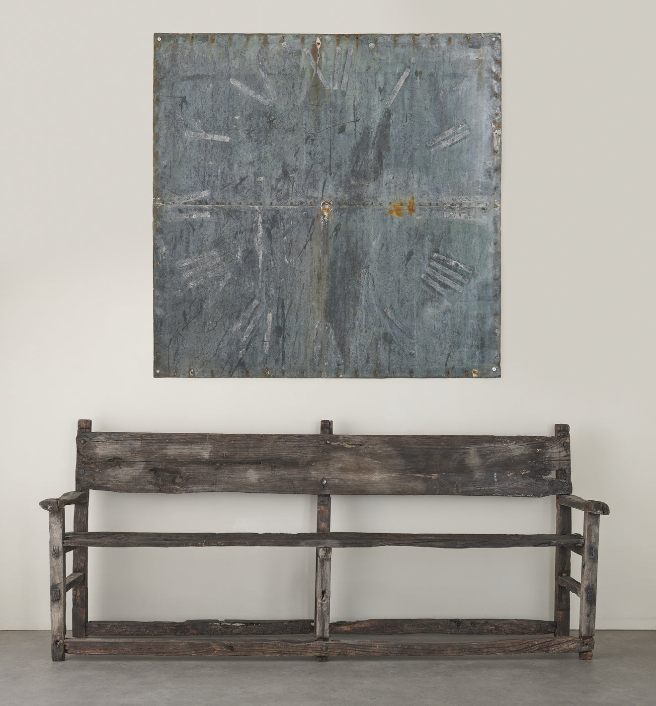 LARGE GALVANIZED CLOCK FACE