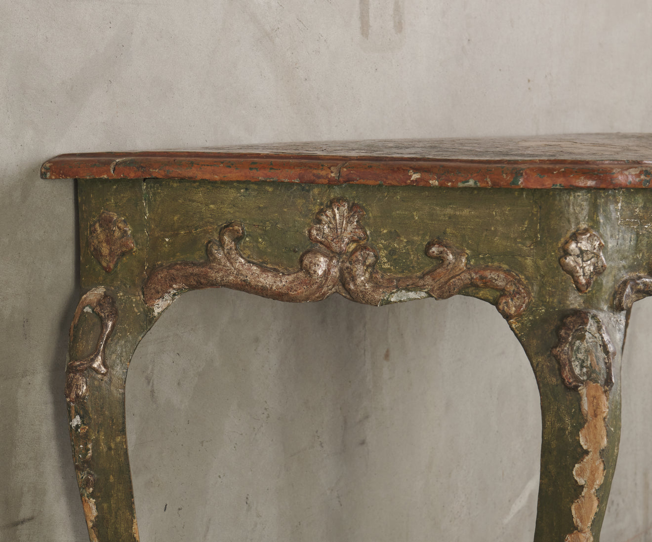18TH C ITALIAN POLYCHROME CONSOLE