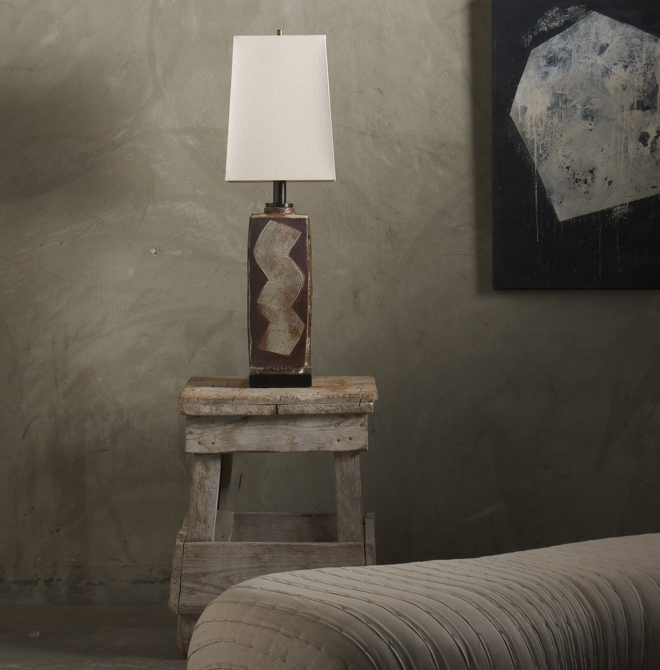 1970S BRUTALIST CERAMIC LAMP