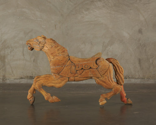 CAROUSEL CARVED WOOD HORSE