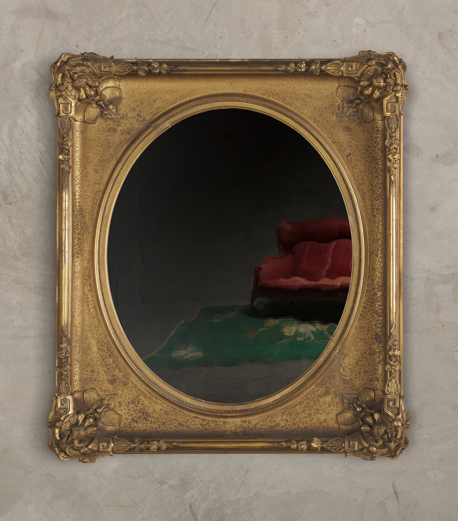 19TH C GILT FRAME WITH CONTEMPORARY MIRROR
