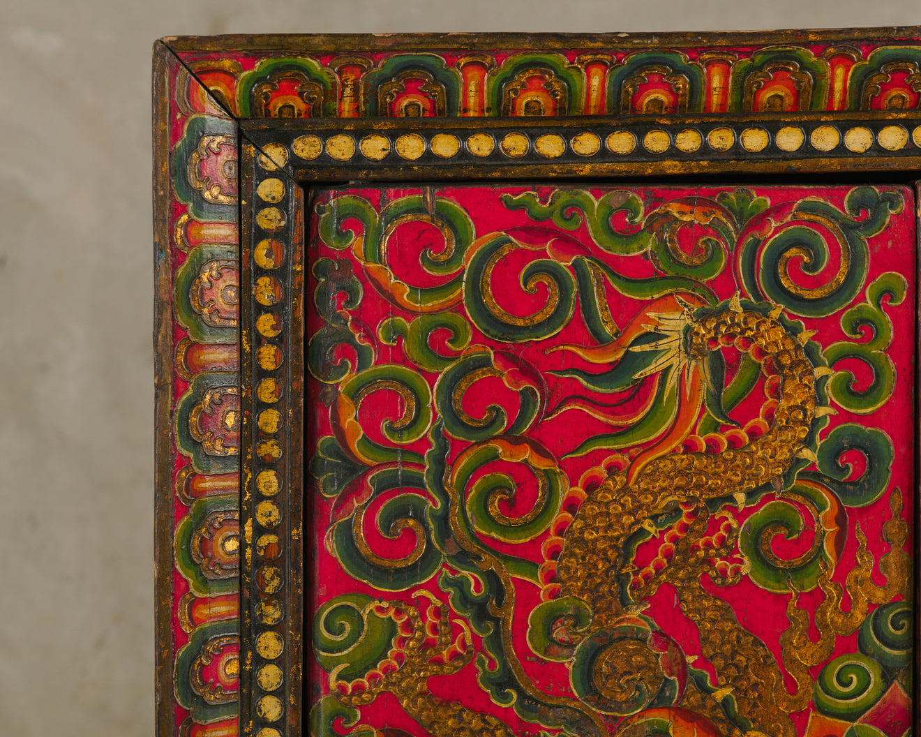 TIBETAN TEMPLE CABINET ON STAND