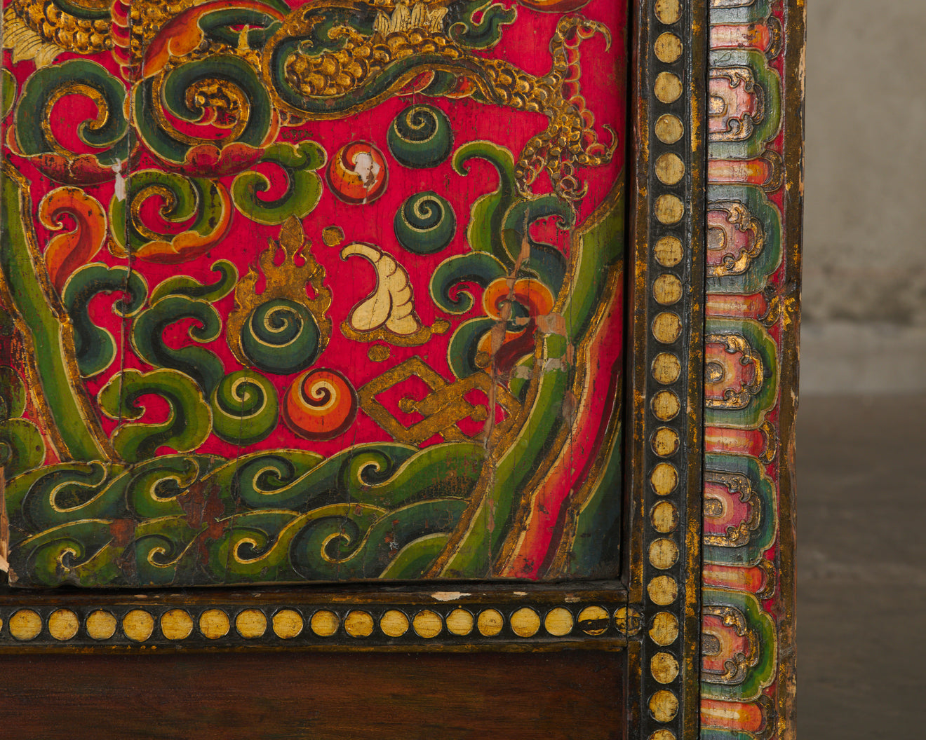 TIBETAN TEMPLE CABINET ON STAND