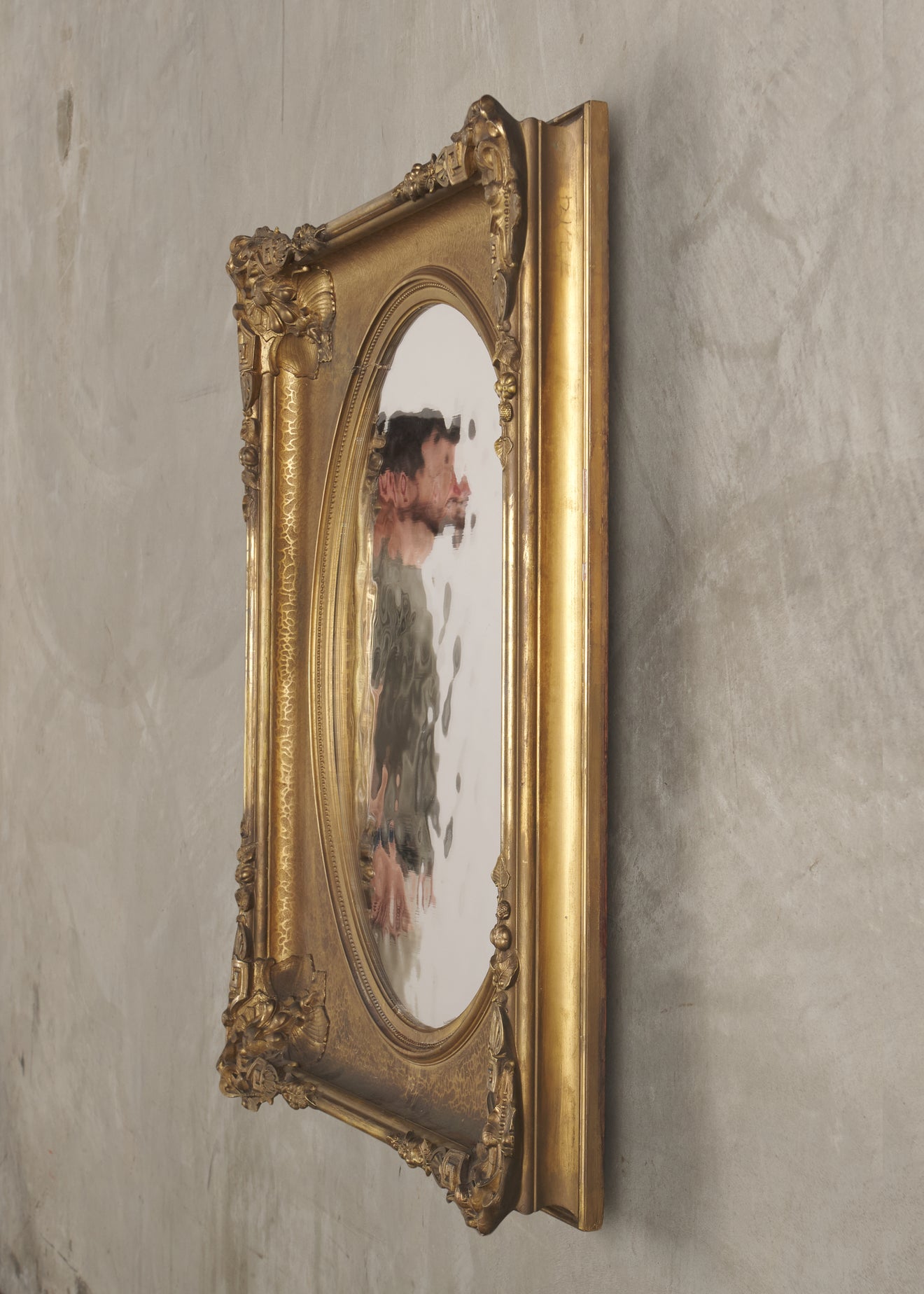 19TH C GILT FRAME WITH CONTEMPORARY MIRROR