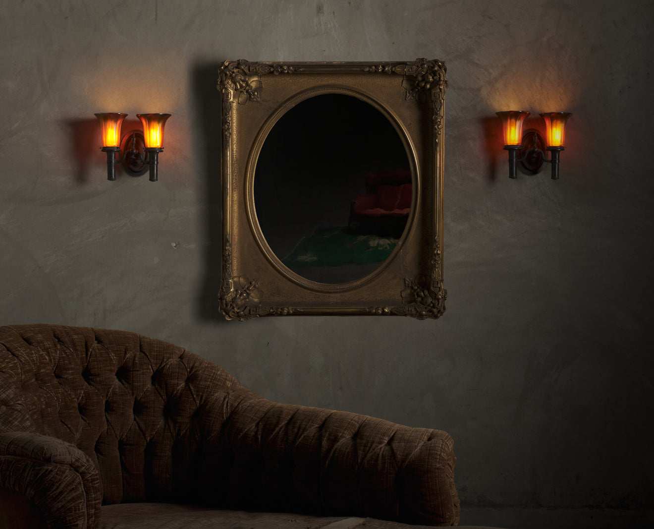 19TH C GILT FRAME WITH CONTEMPORARY MIRROR