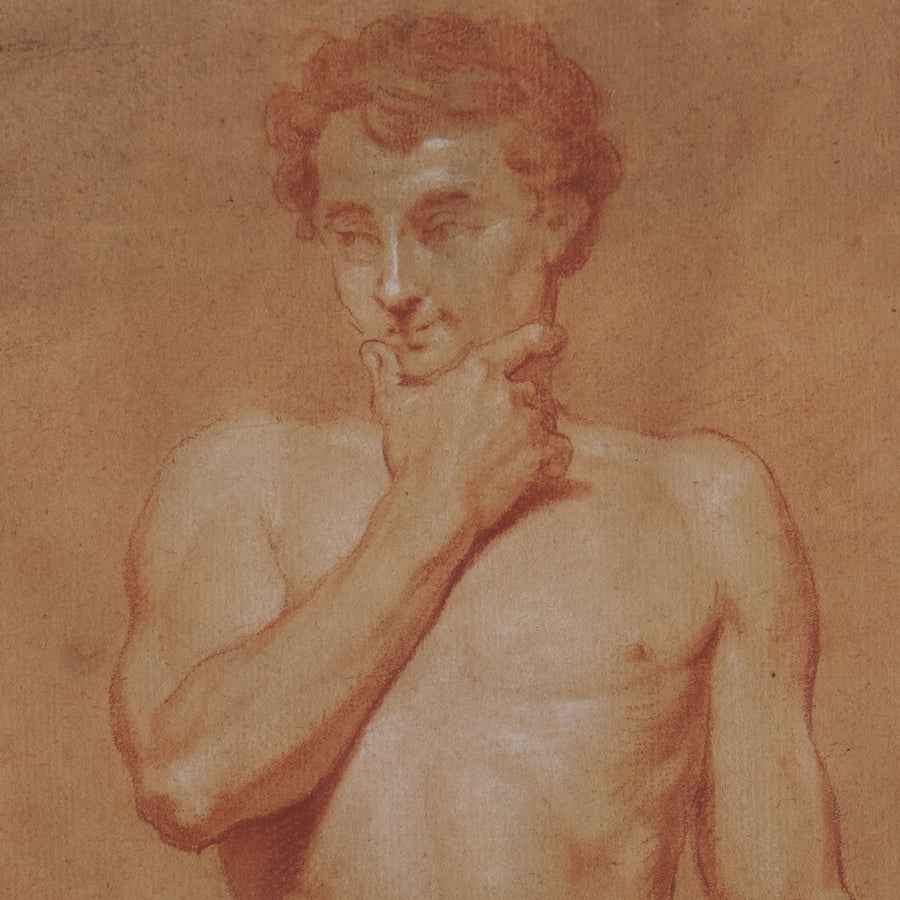 ACADEMIC CHARCOAL OF MAN, Early 20th C