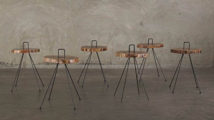 ACAPULCO TROPICAL WOOD AND STEEL SIDE TABLE