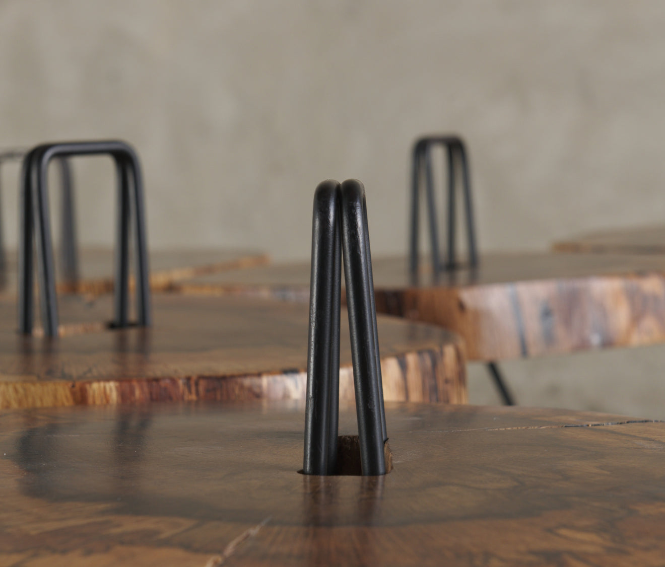 ACAPULCO TROPICAL WOOD AND STEEL SIDE TABLE