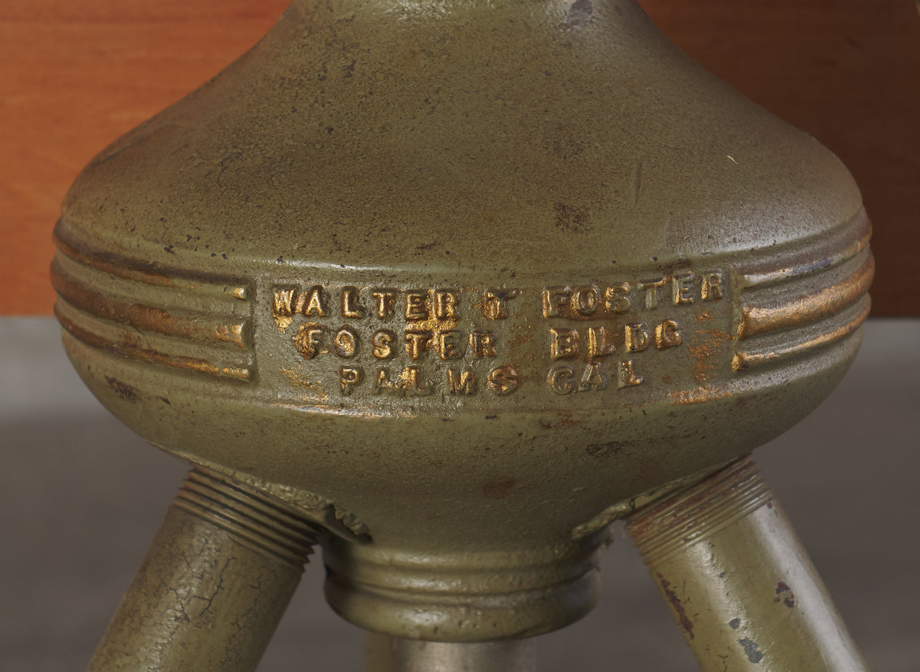 ADJUSTABLE DRAFTING TABLE WITH PAINTED IRON BASE, C1910