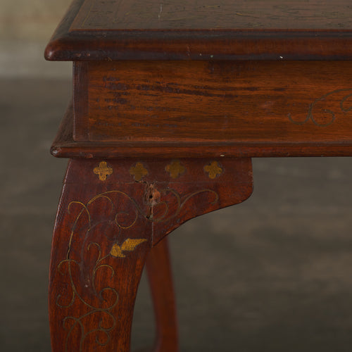 ANGLO INDIAN BRASS INLAID GAMES TABLE