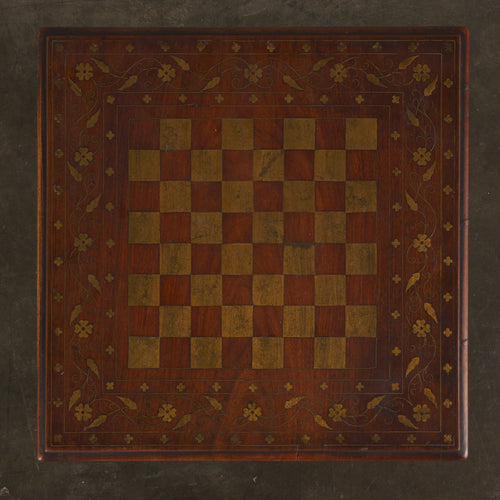 ANGLO INDIAN BRASS INLAID GAMES TABLE