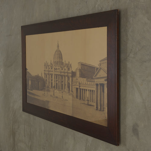 ANTIQUE MAMMOTH SEPIA PHOTOGRAPH OF THE VATICAN