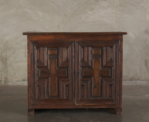 ANTIQUE SPANISH WALNUT 2-DOOR CABINET, 19TH CENTURY