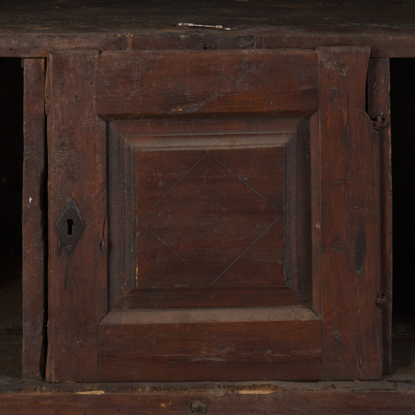ANTIQUE SPANISH WALNUT 2-DOOR CABINET, 19TH CENTURY