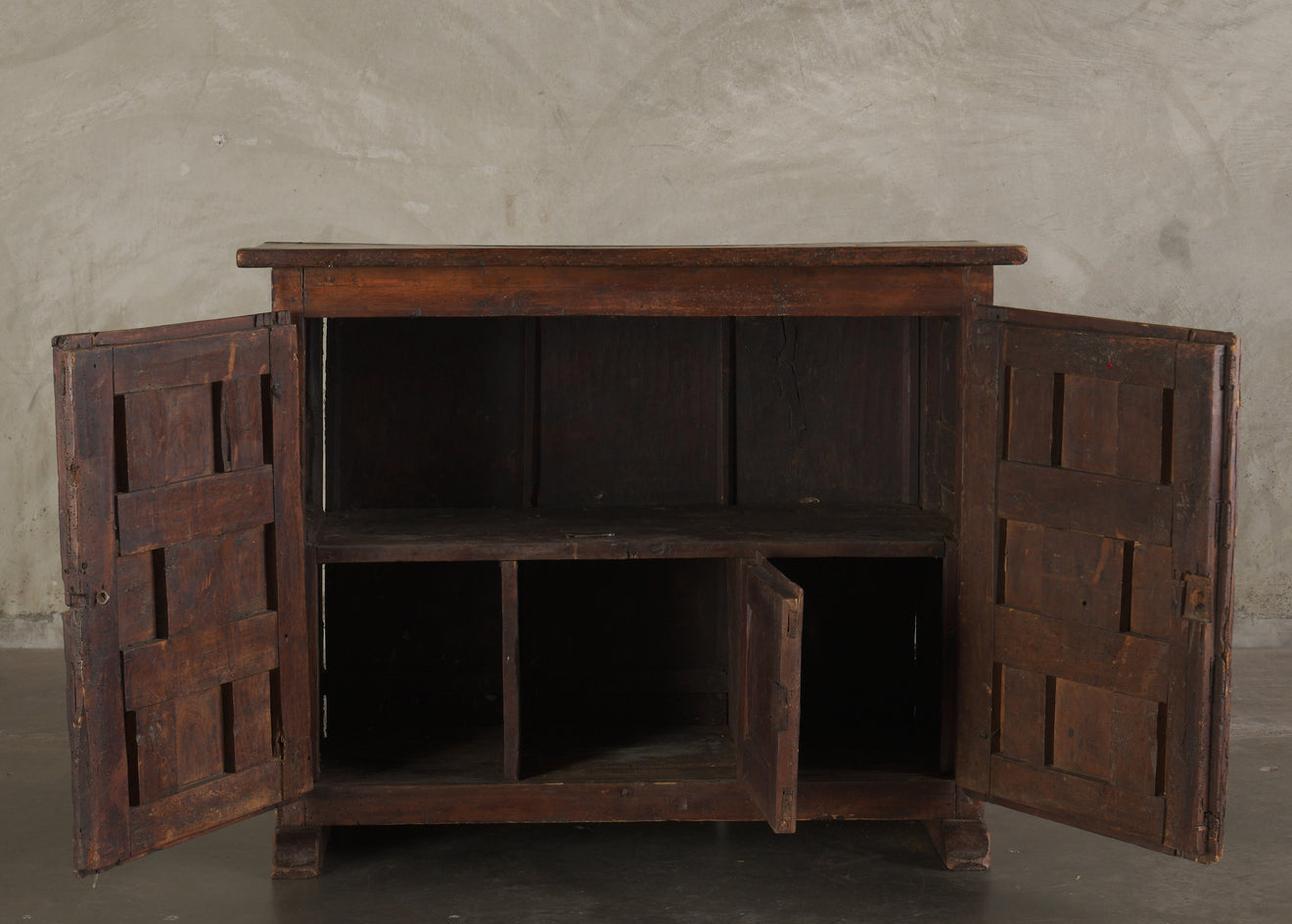 ANTIQUE SPANISH WALNUT 2-DOOR CABINET, 19TH CENTURY