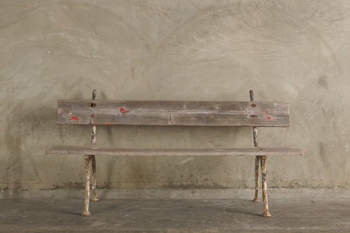 ANTIQUE WELL WEATHERED GARDEN BENCH